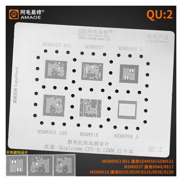 Amaoe Qu-2 Stencil For Qualcomm CPU - Spstool